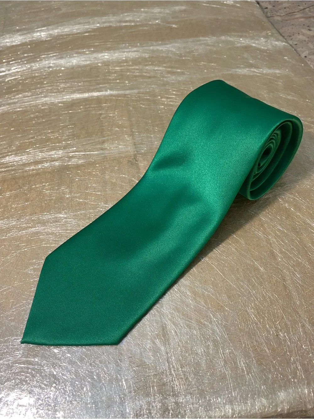 Satin Emerald Green Men's Necktie
